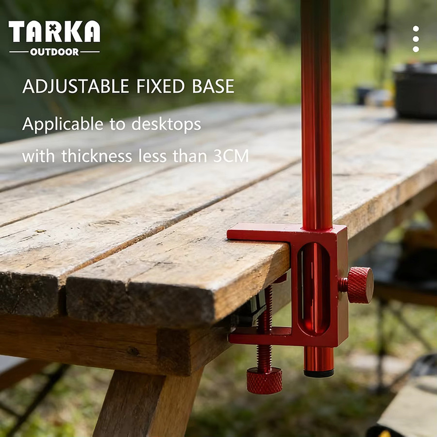 TARKA Camping-Lichthalter in Rot, verstellbarer und abnehmbarer Lichtständer für Zelt und Tablet, ultraleicht und tragbar - Bild 2