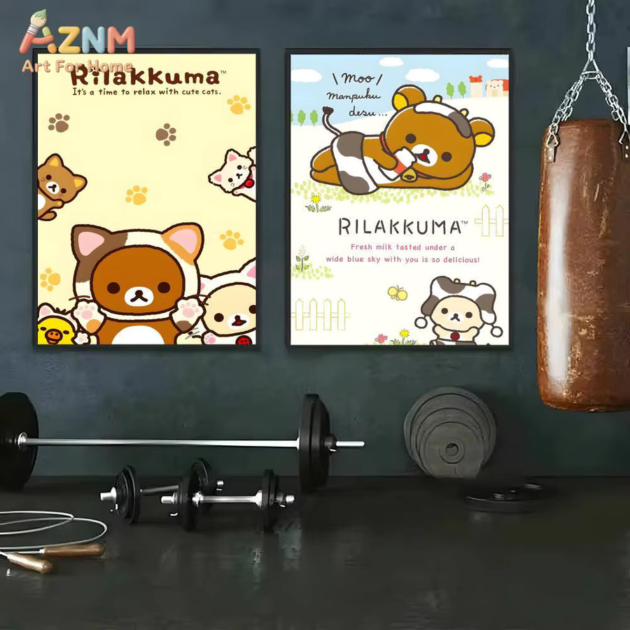 Kayou Rilakkuma Klassiker Poster Selbstklebender Wandaufkleber aus wasserfestem Papier in Mehrfarbig - Bild 3