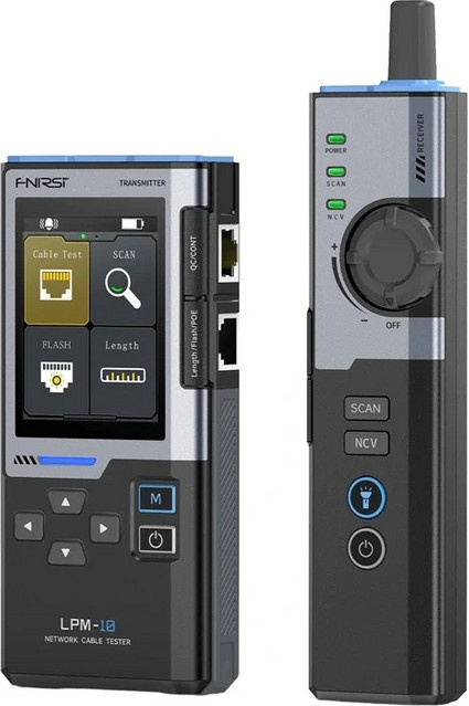 Fnirsi LPM-10A Service-Tester für RJ45 und RJ11 Kabel in Schwarz mit USB-C Anschluss - Bild 1