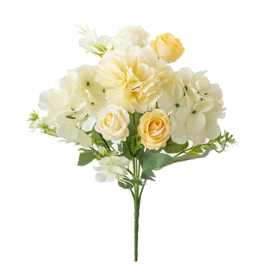 Künstliche Blumen Mix aus Nelken und Rosen von XIAOYINMO für deine Dekoration als Brautstrauß, Kranz oder Tischgesteck für Heim, Garten und Hochzeit - Bild 1