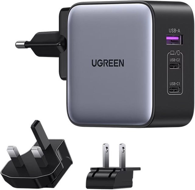 UGREEN Netzwerk-Ladegerät CD296, 65W, 5A, 1 x USB-A und 2 x USB-C, Grau - Bild 1