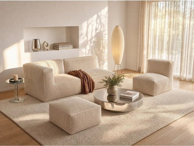 Modulares Sofa Noumara von Vente-unique in Beige mit einer Breite von 300 cm - Bild 1