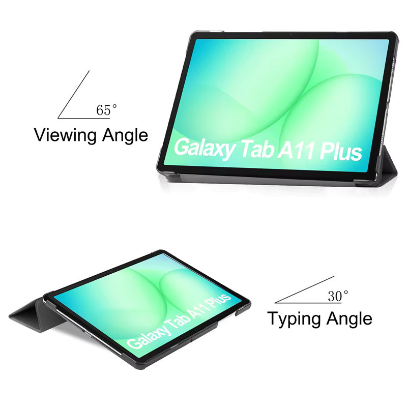 Samsung Tablet-Hülle für Galaxy Tab A11 Plus 11 Zoll mit magnetischer Folio-Abdeckung, Schwarz - Bild 2