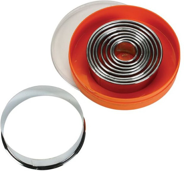 Schneider Ausstechersatz Rund aus Edelstahl in Silber und Orange, Höhe: 3 cm, Durchmesser: 11 cm - Bild 1