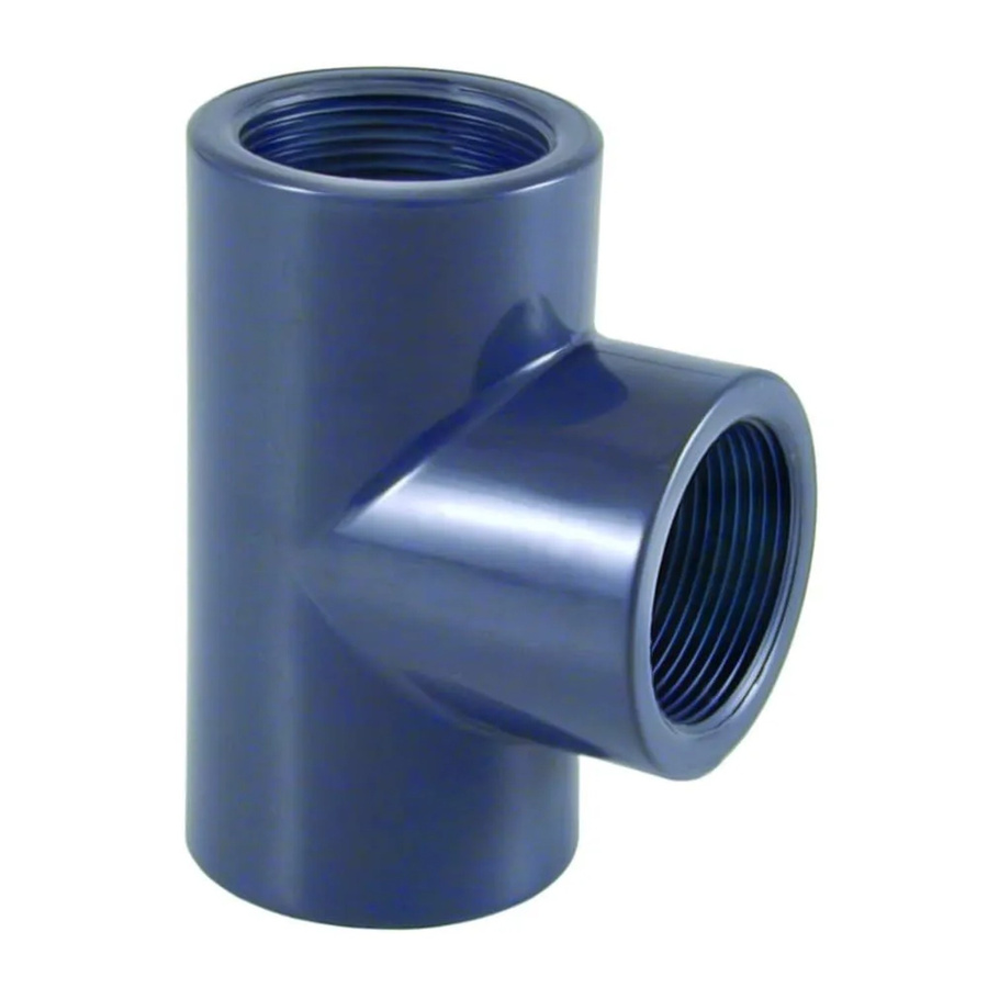 Cepex PVC T-Stück Rohrverbinder 1 - 1/2 Zoll PN10 Blau - Bild 2