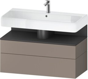 Duravit Waschtischunterschrank Qatego in Grau mit 1 Kasten und 1 Auszug, B/T/H: 99 x 47 x 59 cm - Bild 1