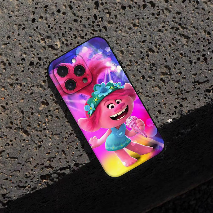 T-Trolls Cartoon Handyhülle für iPhone in Schwarz und Multicolour als weiche Schutzhülle - Bild 7