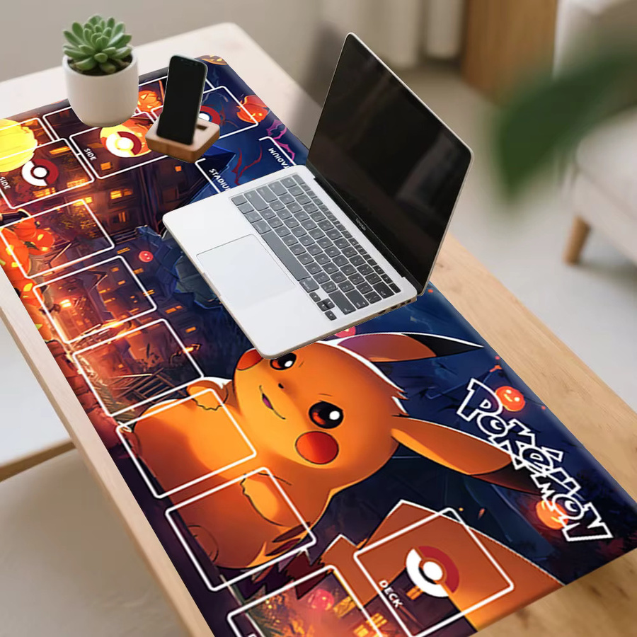 Potdemiel Pokemon TCG Spielmatte, Pikachu Halloween Gruselstadt-Design, Zubehör - Bild 2