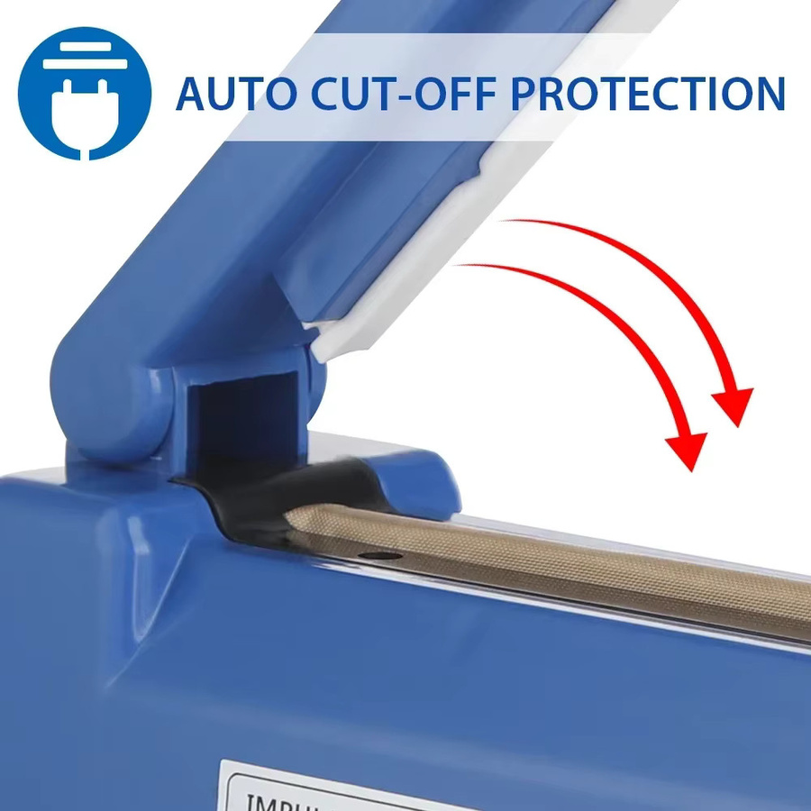 Manuelle Heißsiegelmaschine Impulse Sealer in Blau für Plastiktüten bis 20,3 cm Breite - Bild 3