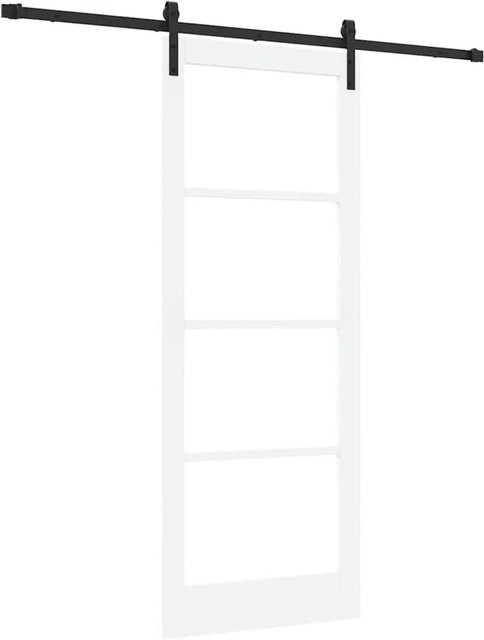 vidaXL Schiebetür ORKDAL modern in Weiß und Schwarz mit Glas, B: 83 cm, H: 211 cm - Bild 1