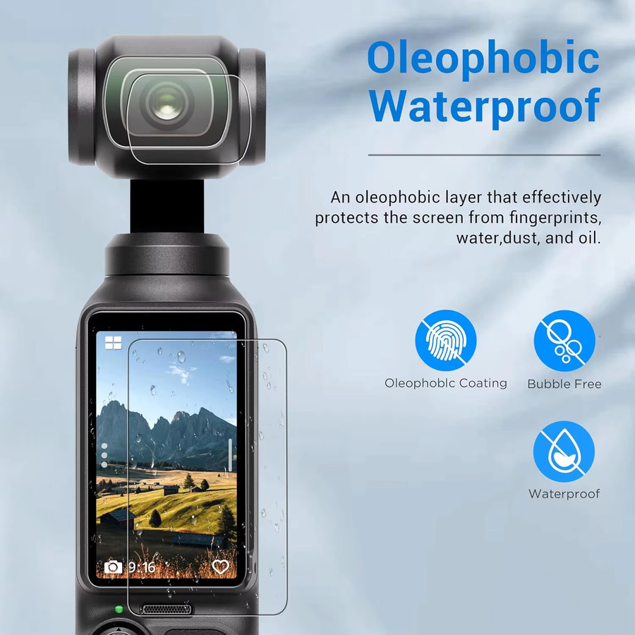 DJI OSMO Pocket 3/4 Displayschutzfolie aus 9H HD gehärtetem Glas, transparent und kratzfest - Bild 4