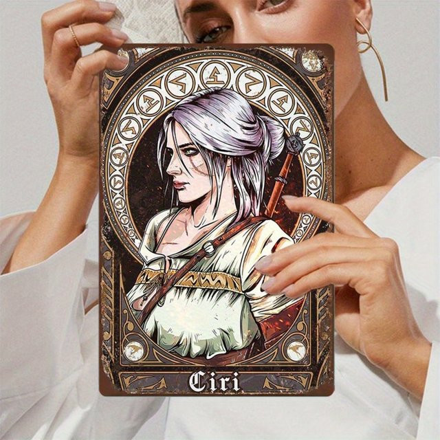 CIFBUY Witcher Ciri Metallwandkunst im Vintage-Stil, Mehrfarbig, Breite: 20,32 cm - Bild 1