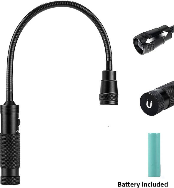 CHIN TORCH LED-Arbeitsleuchte in Schwarz mit Magnetfuß und flexiblem Schwanenhals aus Aluminium - Bild 1
