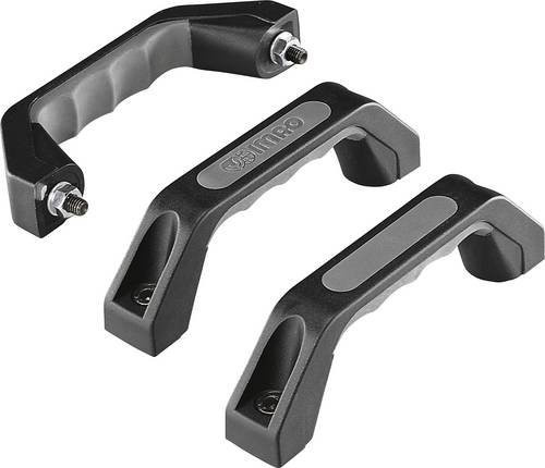 Rohde Universalgriff GS-1P.150.7012 in Schwarz und Grau, 3er-Set, Kunststoff matt, L x B x H: 17,8 x 2,9 x 5,3 cm - Bild 1