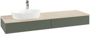 V&B Waschtischunterschrank Antao mit Frontstruktur in Grau, wandmontiert, B/T: 160 x 50 cm - Bild 1