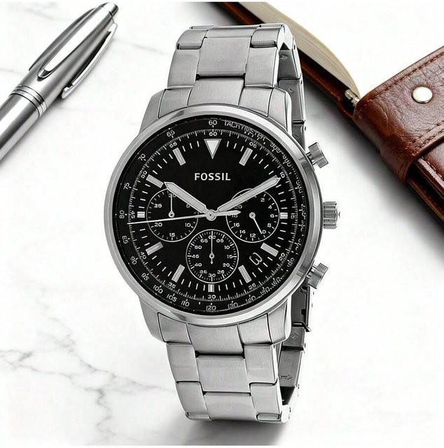 Fossil Armbanduhr, Quarz, Edelstahlgehäuse, Schwarz, Herren - Bild 1