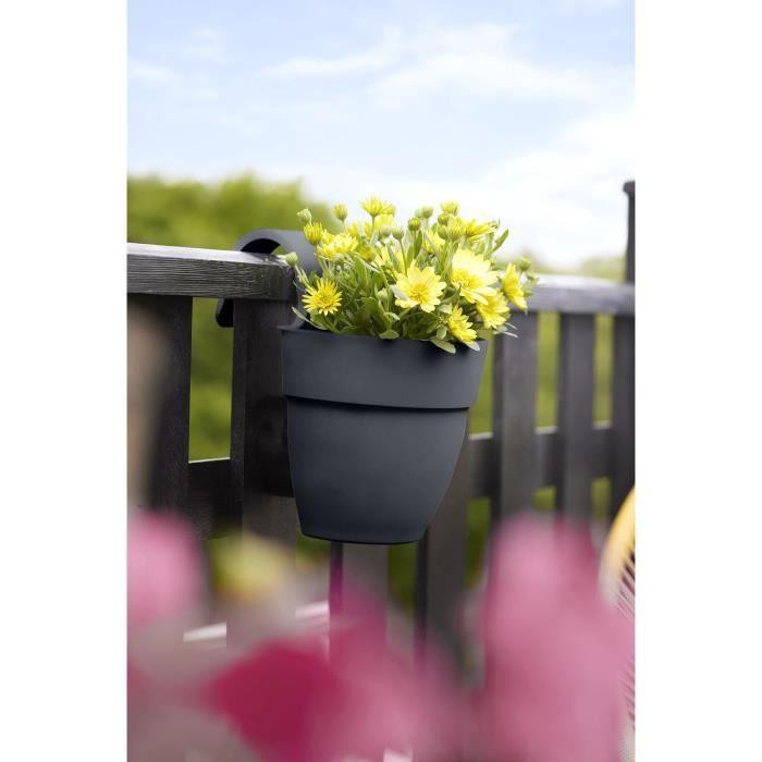 Elho Balkon-Blumentopf Vibia Campana Easy Hanger Small Anthrazit B: 20,5 cm, T: 20,5 cm, H: 26,5 cm - Bild 2
