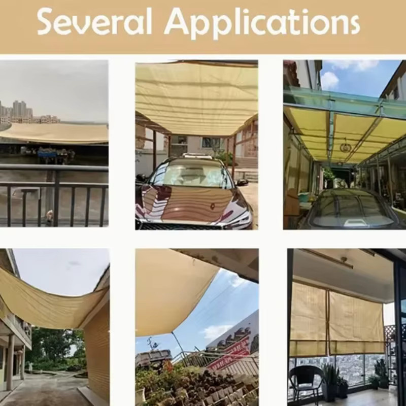 NUOYING Sonnenschutzstoff in Beige und Coffee als langlebiges Schattennetz für Terrasse, Pflanzen, Gewächshaus, Hühnerstall und Veranda - Bild 5