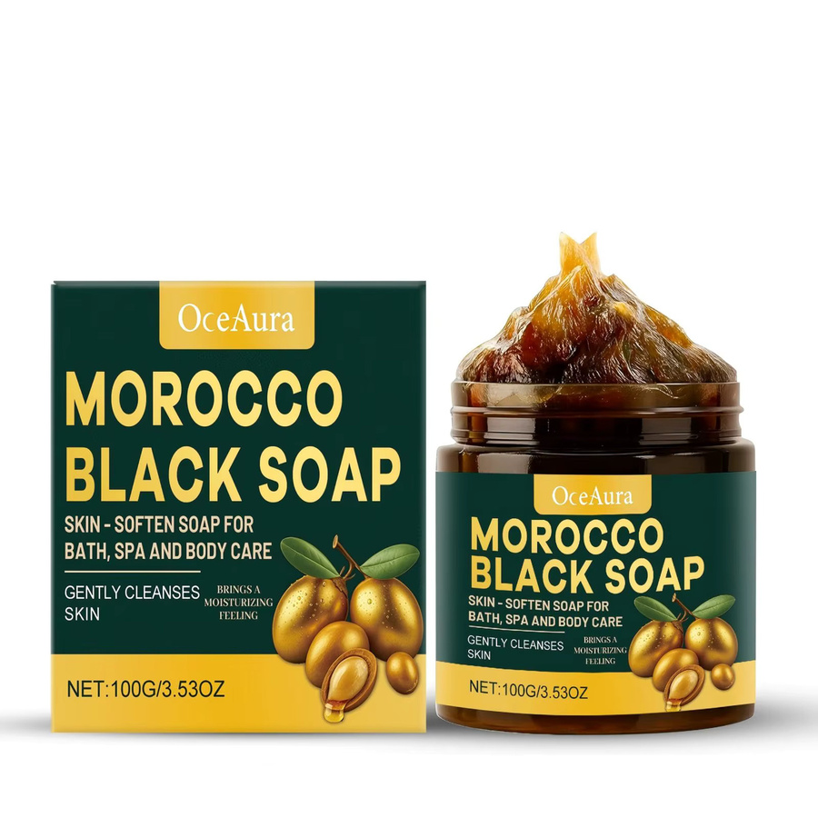 OceAura Marokkanische schwarze Seife mit Arganöl, 100 g - Bild 2