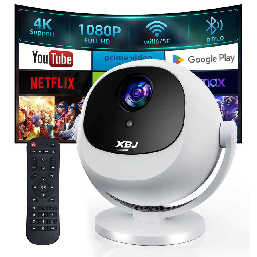 XBJ Mini-Projektor HD mit 300 ANSI LED, Bluetooth 6.0, automatischer Keystone-Korrektur, HDMI und USB in Weiß - Bild 6