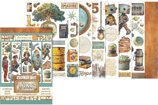 Stamperia Washi Pad A New Beginning Multicolor - Bild 1