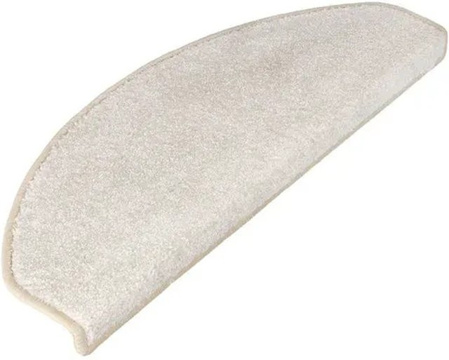 KARAT Velours-Stufenmatte Sundae Selbstklebend Halbrund in Creme/Beige, Breite: 23,5 cm, Tiefe: 65 cm - Bild 1