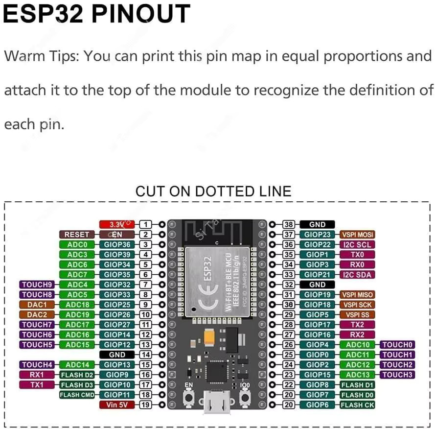 Si Tai&SH ESP-WROOM-32 Mikrocontroller Entwicklungsboard ESP32 Expansion Breakout Board für 38-Pin schmale Version mit Wi-Fi und Bluetooth - Bild 3
