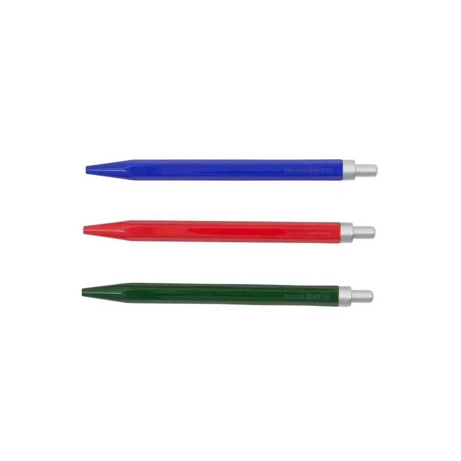 House Doctor Kugelschreiber Set aus Aluminium mit 3 Farben in Multicolor, Länge: 13,5 cm - Bild 1