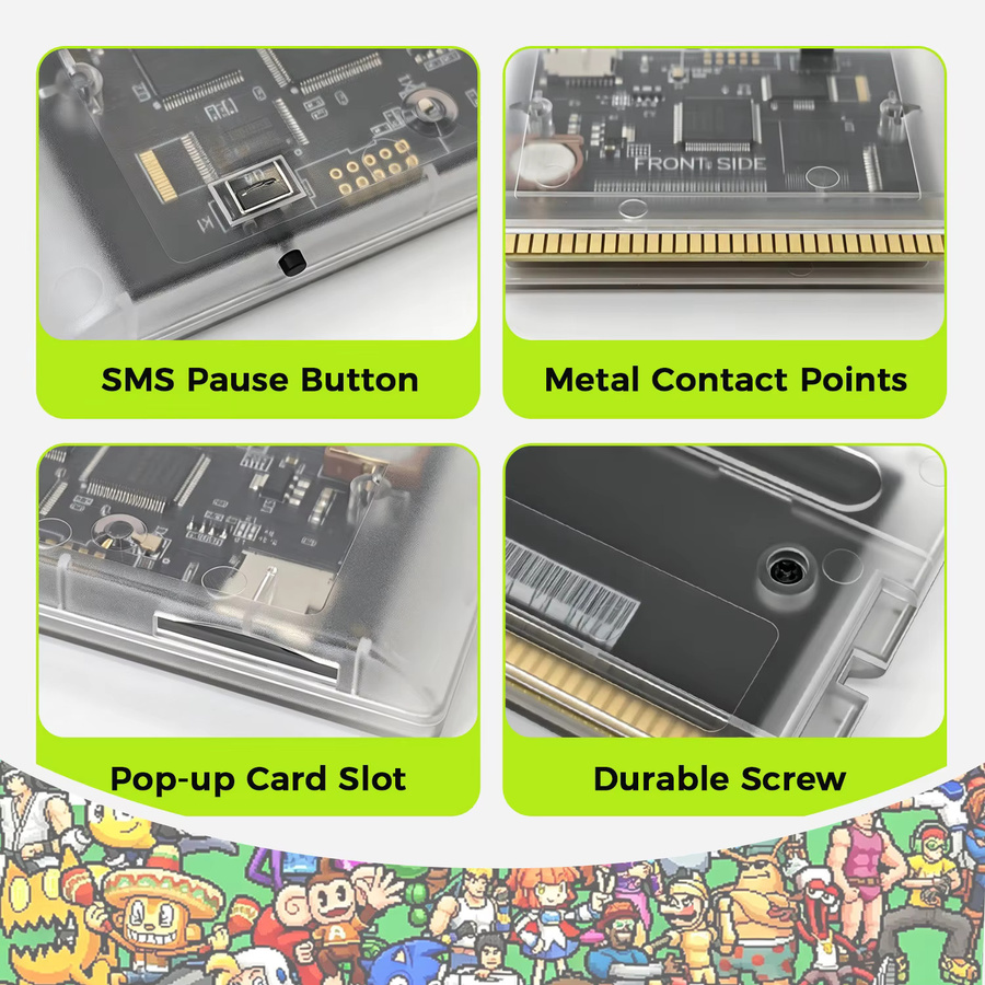 Skchao EDMD FlashCard 3000 in 1 MD V3 Pro Spielkassette für SEGA Genesis Mega Drive 16-Bit-Videospielkonsole in Schwarz mit 4G TF-Karte - Bild 5