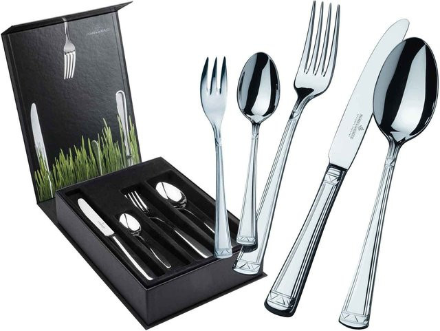 Picard & Wielpütz Tafelbesteck Aradena aus Edelstahl in Silber mit Besteckbox, 30er Set - Bild 1