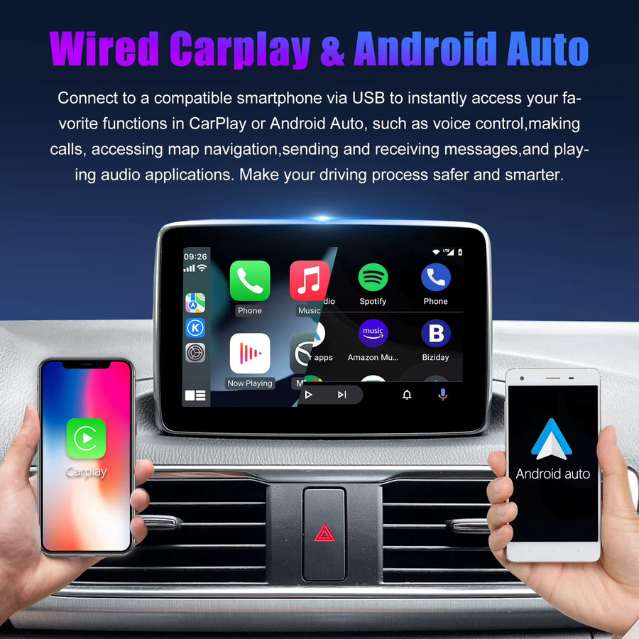 Bphuny USB-C Mazda CarPlay und Android Auto OEM Retrofit Media Kit in Schwarz für Mazda 2 3 6 CX3 CX5 CX8 CX9 MX5 Miata TK78669U0C-2024 - Bild 4