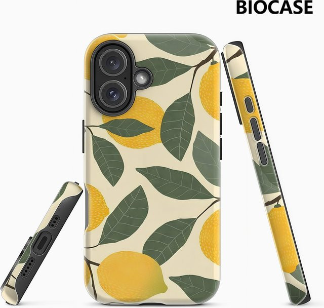 Potdemiel Handyhülle Zitronenzweig und Frucht mit doppelschichtiger Rückabdeckung, kompatibel mit iPhone 11 bis iPhone 18 Pro Max, Multicolor - Bild 1