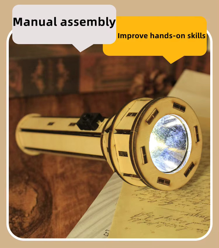Meade Holz Puzzle, DIY elektrische Taschenlampe, 1-teiliges Set - Bild 4