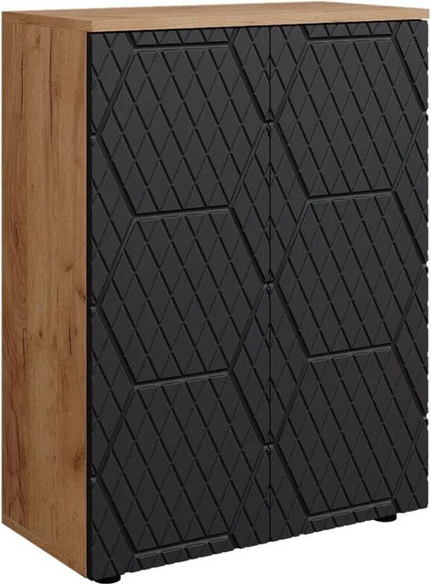 Vicco Badschrank Irma Eiche Anthrazit Gestreift B/T/H: 60 x 17,91 x 81 cm - Bild 2