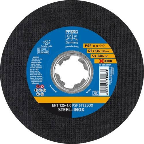 PFERD TOOLS PSF STEELOX Trennscheibe gerade EHT Universallinie für Stahl und Edelstahl, Durchmesser: 125 mm, 10 Stück - Bild 1