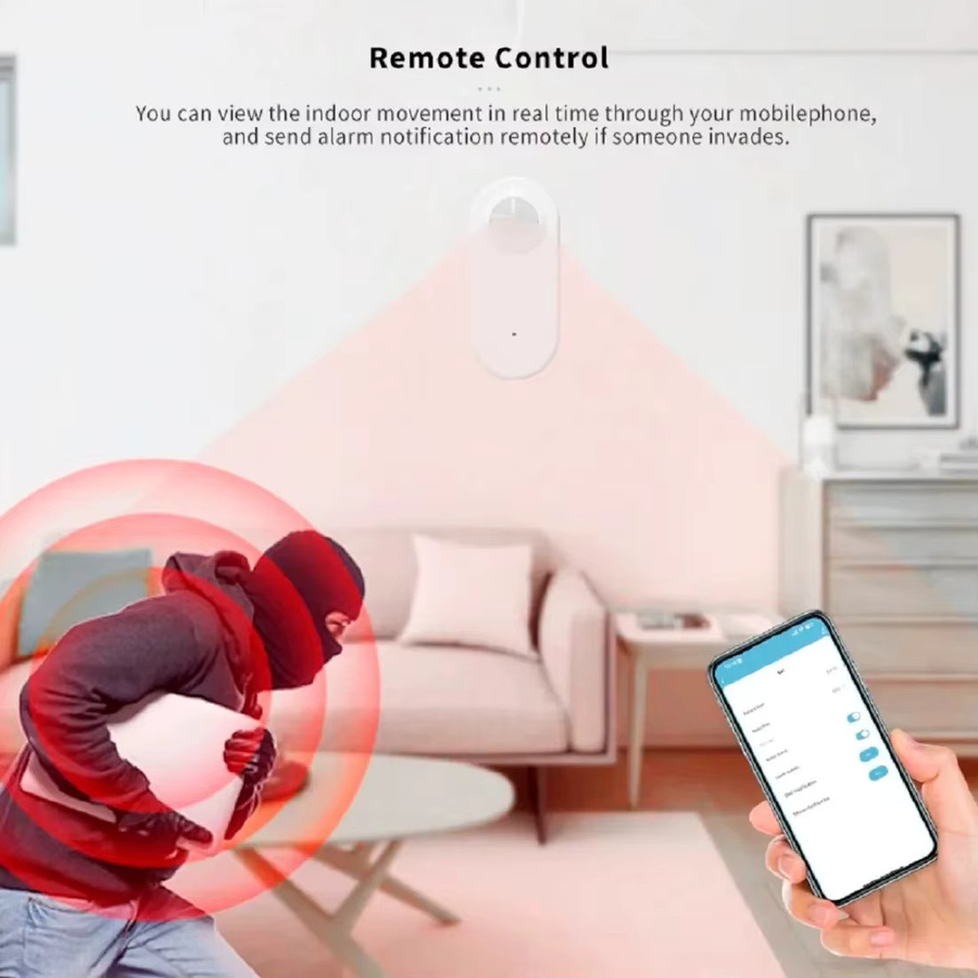 Tuya WiFi PIR Bewegungsmelder mit 360 Grad Drehbarkeit, kompatibel mit Smart Life App, Alexa und Google Home, in Schwarz oder Weiß - Bild 2