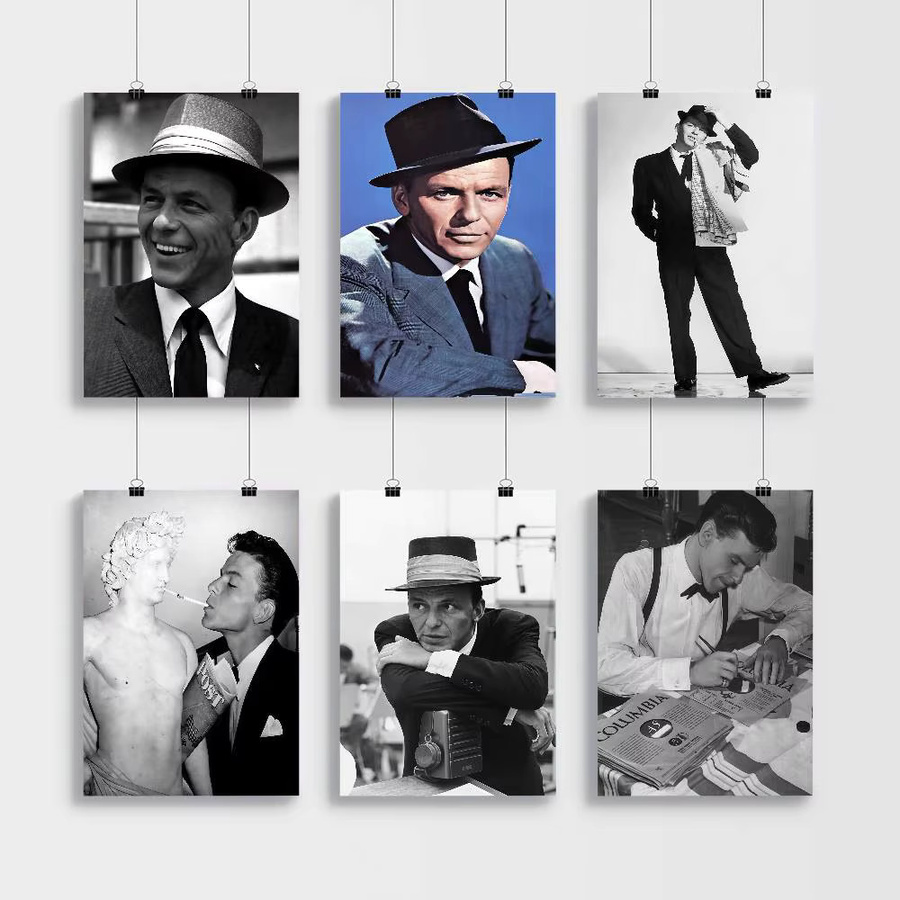Vintage Jazz Musik Poster Frank Sinatra Typografie Wanddeko für dein Zuhause oder Café - Bild 3