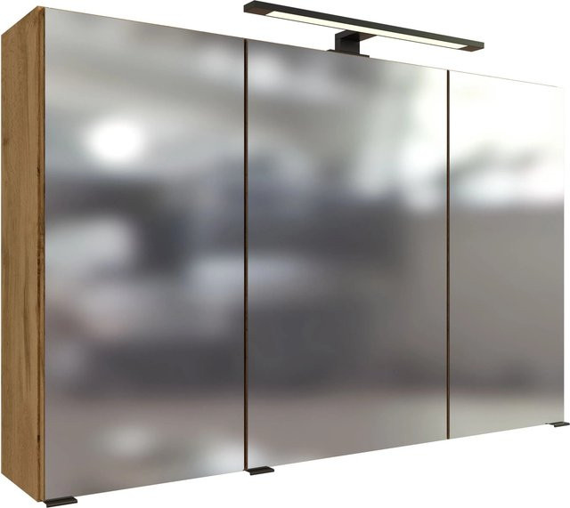 Held Möbel 3D-Spiegelschrank Florenz in Wotaneiche, Breite: 100 cm, Höhe: 64 cm, Tiefe: 20 cm - Bild 1