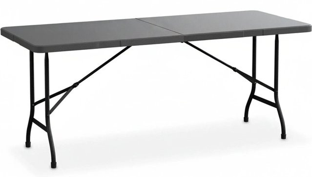 Relaxdays Gartentisch klappbar aus Kunststoff und Stahl in Grau, B/T/H: 180 x 72 x 74 cm - Bild 1