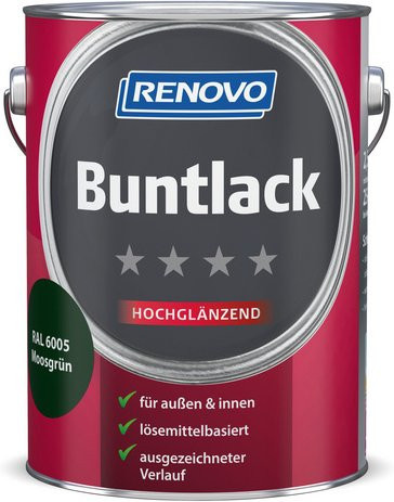 RENOVO Buntlack für Holz in Grün, hochglänzend und deckend - Bild 1