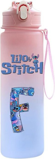 MINISO Lilo & Stitch Trinkflasche mit Buchstaben-Design, Pink, 750 ml - Bild 1