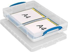 Really Useful Box Aufbewahrungsbox mit Deckel und Klappgriffen, transparent, Volumen 10 l, B/T/H: 52 x 34 x 8,5 cm - Bild 2