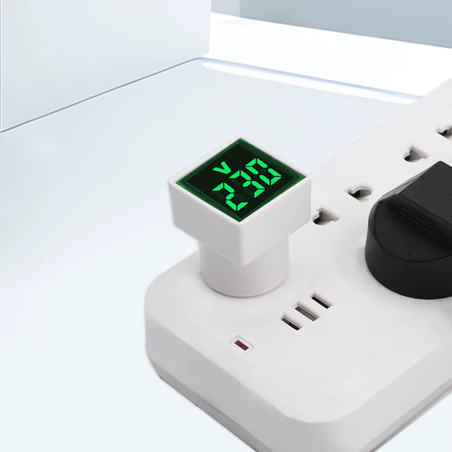 Gaqqee Digitaler Spannungsprüfer mit LED-Anzeige, Quadratisches Voltmeter für AC 220V, 50V-500V, Rot-Weiß - Bild 3