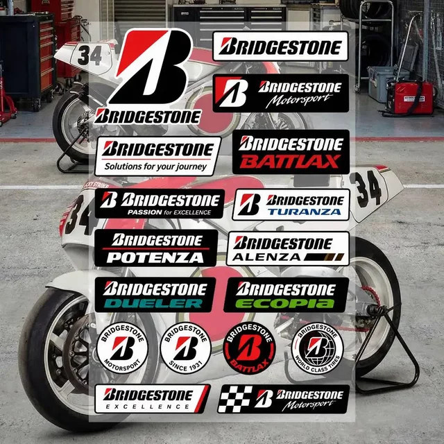 Bridgestone Graffiti-Aufkleber aus wasserfestem PVC in Multicolour für Auto, Motorrad, Skateboard und Helm - Bild 1
