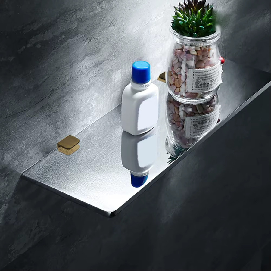 Messing Glas Klemme in Gold für Badezimmerregale und Glasschranktüren als Sandwich-Panel Befestigungshalterung - Bild 3