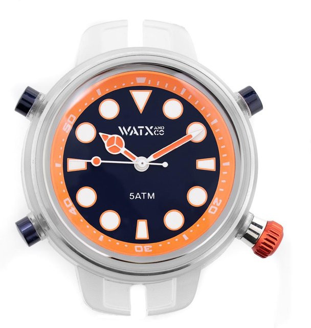 WATXANDCO Analoguhr, Quarz, Kunststoff, Blau, 43 mm, Unisex - Bild 1