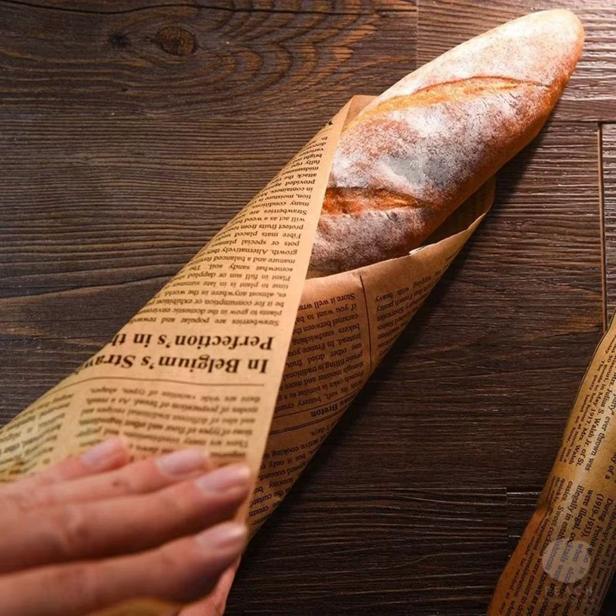 Antihaftbeschichtetes Backpapier im Zeitungsdesign, 5 m Rolle, Lebensmittelverpackungspapier zum Backen von Keksen und Brot, Weiß - Bild 3