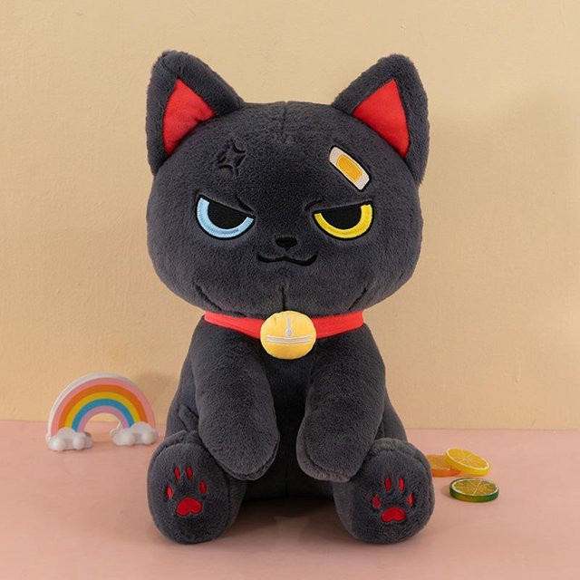 Lustige Laune Katze Puppe Plüschtier, graue Stoffpuppe, 50cm - Bild 1