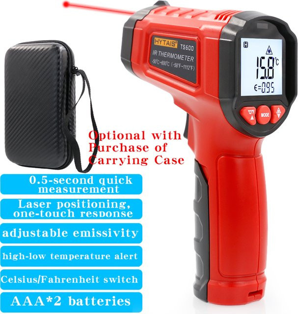HYTAIS TS600 Infrarot Thermometer, tragbares hochpräzises elektronisches berührungsloses Temperaturmessgerät für industrielle Anwendungen - Bild 1