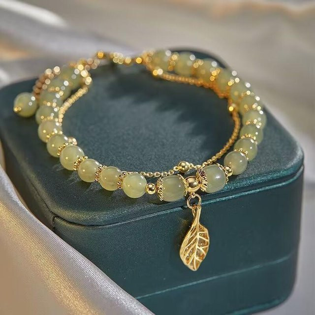 Lucky Star Jewelry Armband, Grün Jade, Gold Farbe, Damen - Bild 1
